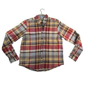 Rockies Button Up Long Sleeve Plaid Shirt Women's Size M Western Cowgirl Ranch